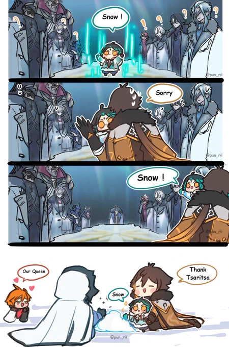 SNOW !!!! 😅😅 #xiao #zhongli #childe #fatui 