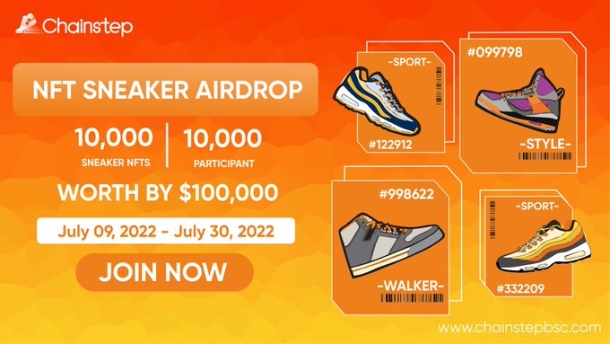 CrypticQuentin's tweet photo. 10,000 Sneaker NFTs 👟 on Airdrop Worth By $100,000 USD
Get Your Sneaker Here: https://t.co/QfIWqPKGwu
✅ Follow: @ChainstepBSC
✅ Retweet Post & Like
👥 Tag you friend to get free Sneakers
Get your free Sneakers now install APP and let's Move To Earn 🎮
#Airdrop #Chainstep https://t.co/qnA1v0HNtF