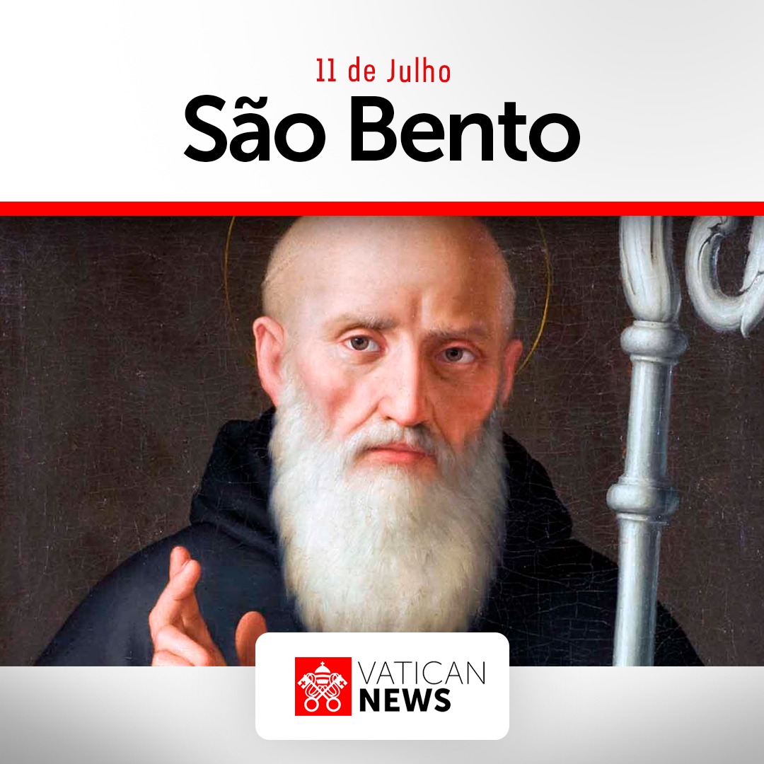 vaticannews_pt's tweet photo. #SãoBento é fundador da Ordem Beneditina, Padroeiro da Europa e Patriarca do monacato ocidental. Sua vida reflete-se fielmente na “Regra”, cujo espírito se resume no lema “Ora et labora”, onde ele indica aos monges os meios para seguir seu caminho. 

👉https://t.co/4FVWHjyMlr https://t.co/1k0sfvI0Tk