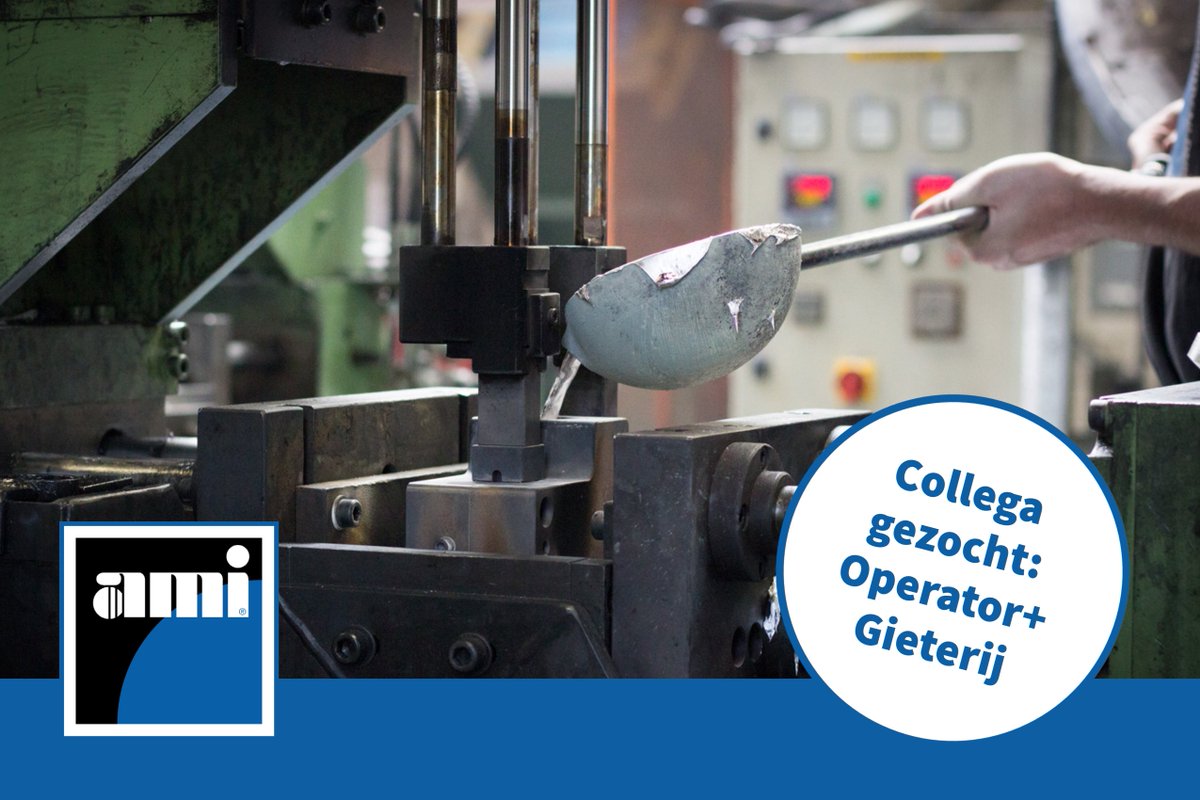 Vacature: Operator+ Gieterij!
Wij zijn op zoek naar een meewerkend voorman voor de gieterij. Heb jij affiniteit met techniek, weet je van aanpakken en ben je kwaliteitsbewust? Dan is deze functie echt iets voor jou! 
Kijk voor meer informatie op: ami.nl/nl/werken-bij