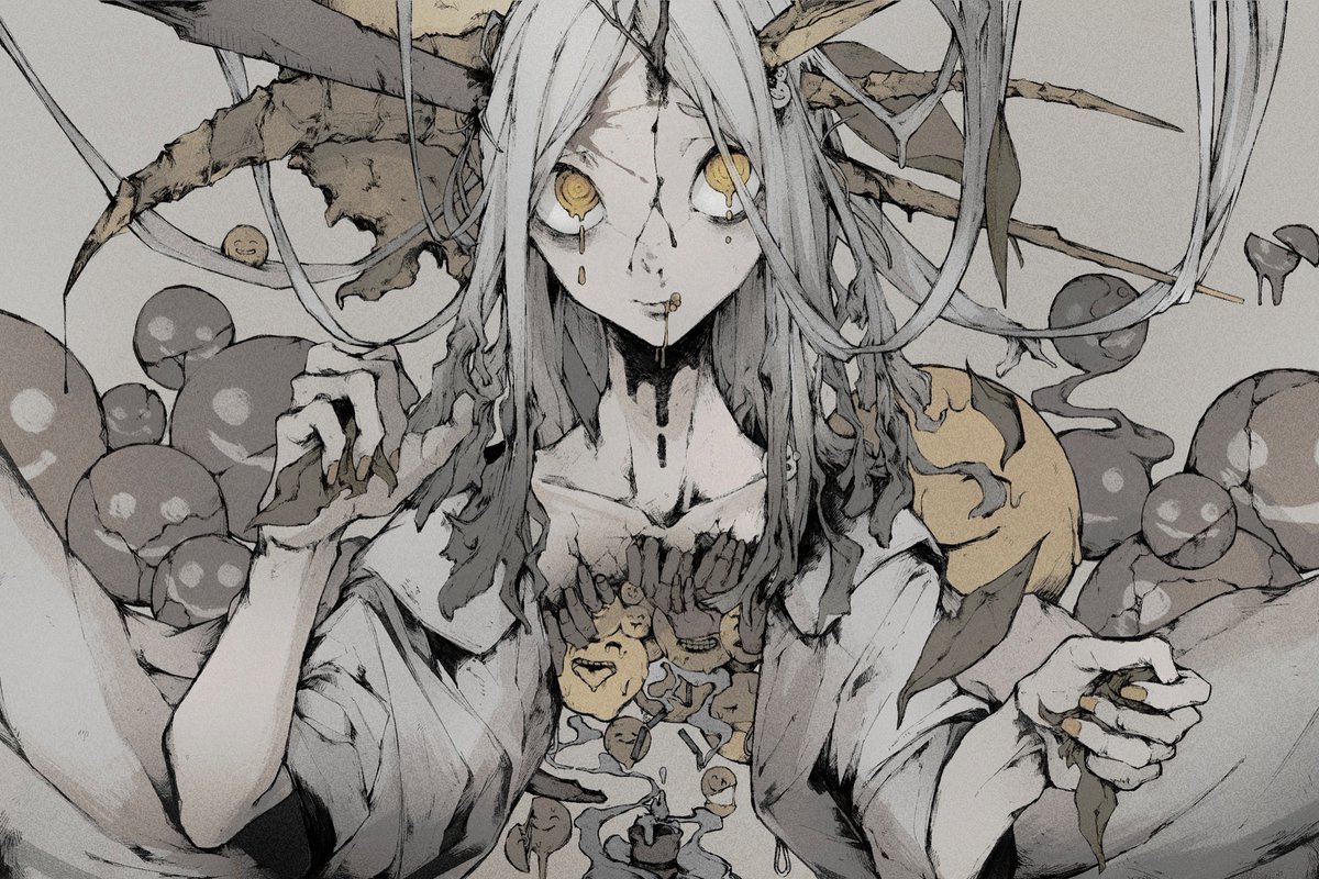 「『白い苦』 #イラスト  『Vague anxiety』 #illustrati」|城 生のイラスト