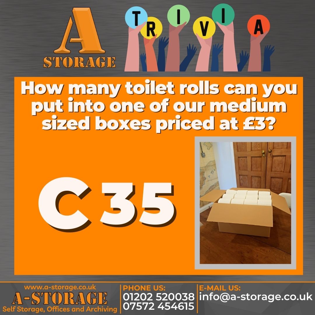 AStorageDorset's tweet photo. We hope you saw our previous trivia post, the answer is C 35!

Our medium-sized boxes are priced at £3

If you would like to learn more about our packing materials please contact our friendly team on 01202 520038 or visit https://t.co/l5lNlNbbYW https://t.co/rHI07fJ4H1