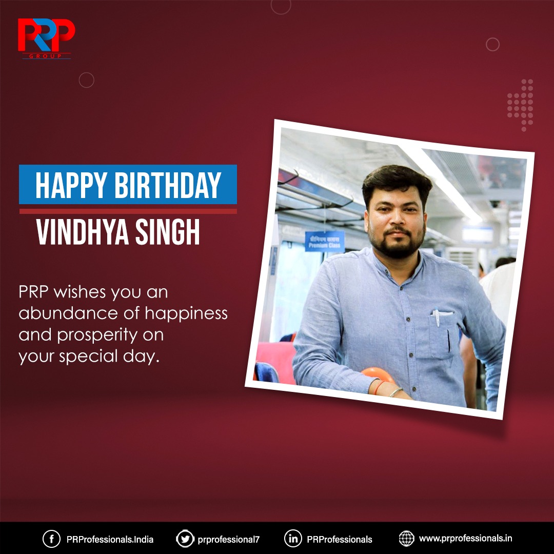 prprofessional7's tweet photo. PRP wishes Vindhya Singh a very #HappyBirthday! May this birthday bring happiness and positivity for you. We wish you good luck and success in your future endeavors. 
@vindhya08
#PRP #PRProfessionals #PRPTeam #PRPGroup #PRPCelebrates https://t.co/hxlMI3IhOE