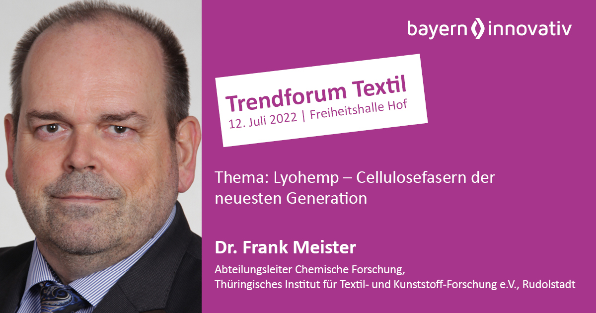 Die Zukunft der Textilbranche im Fokus - morgen beim #𝗧𝗿𝗲𝗻𝗱𝗳𝗼𝗿𝘂𝗺𝗧𝗲𝘅𝘁𝗶𝗹 in #Hof. Auch wir zeigen dort Perspektiven auf mit Vortrag über #𝗟𝘆𝗼𝗵𝗲𝗺𝗽 und Ausstellungsstand zu unseren #𝗖𝗲𝗹𝗹𝗦𝗼𝗹𝘂𝘁𝗶𝗼𝗻 Funktionsfasern.
<a href="/ZuseGem/">Zuse-Gemeinschaft</a> <a href="/FTVT_eV/">FTVT</a> @BayernInnovativ