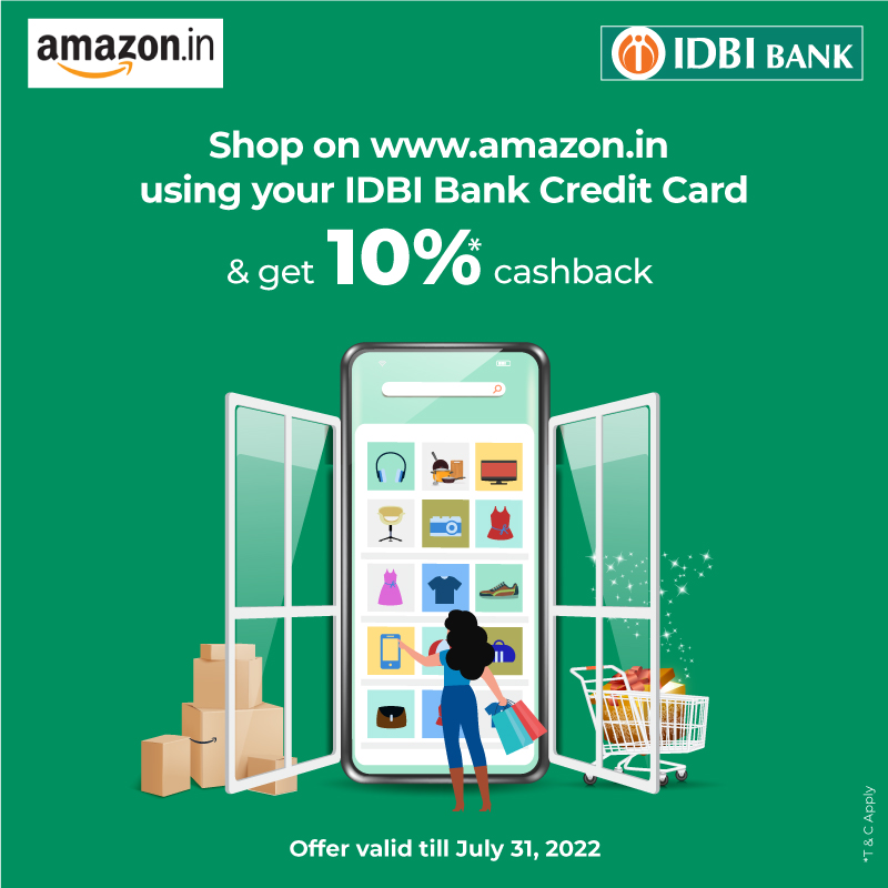 IDBI_Bank's tweet photo. Shop online using your IDBI Bank Credit Card and get 10%* cashback up to Rs. 500 in your Amazon Pay wallet.
Minimum order value Rs.1000 *T&C Apply.
#IDBIBank #Amazon #AmazonPay #Wallet #WalletFriendly #OnlineShopping #Offers #Cashback #CreditCard #DigitalBanking #DigitalIndia https://t.co/Jv6MDxUjOw