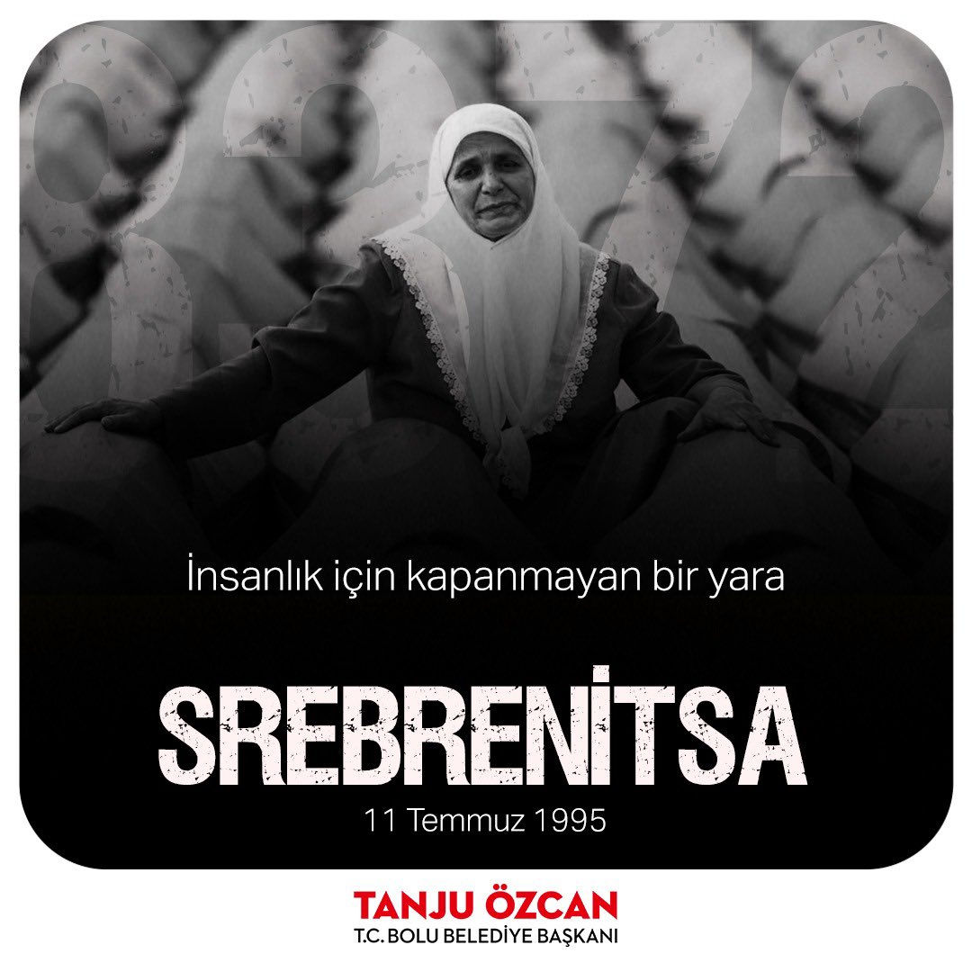Avrupa’nın orta yerinde yaşanan tarihin en büyük acılarından birini unutmayız. 
#Srebrenitsa Katliamı'nın yıl dönümünde Sırp katillerin şehit ettiği Bosnalı  kardeşlerimizi rahmetle anıyorum.