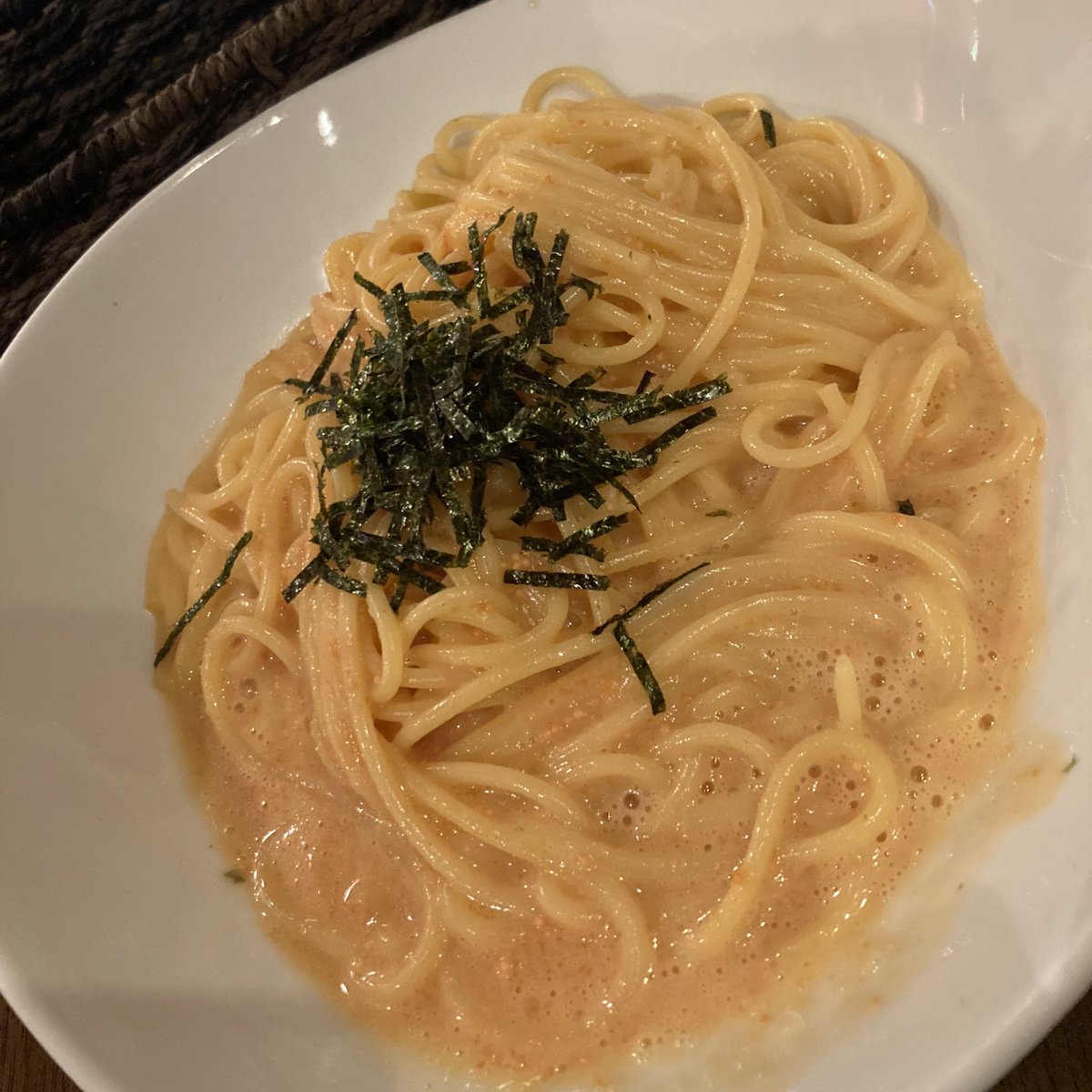 peach_96Z's tweet photo. 明太子パスタめっちゃうまい #BarBJ https://t.co/xvkGpWpwTw