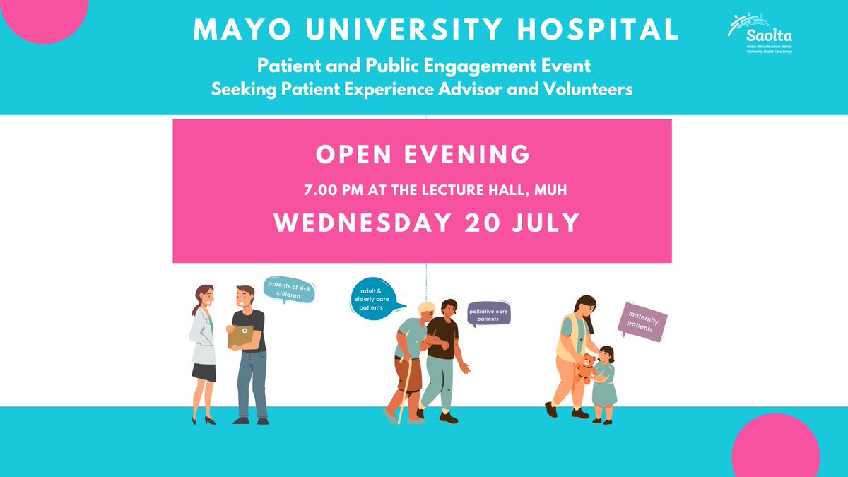 We are looking for Patient Experience Advisors and Volunteers for #MUH to improve the patient experience across hospital services. Come to our opening evening! More info👉bit.ly/3nUvo4w