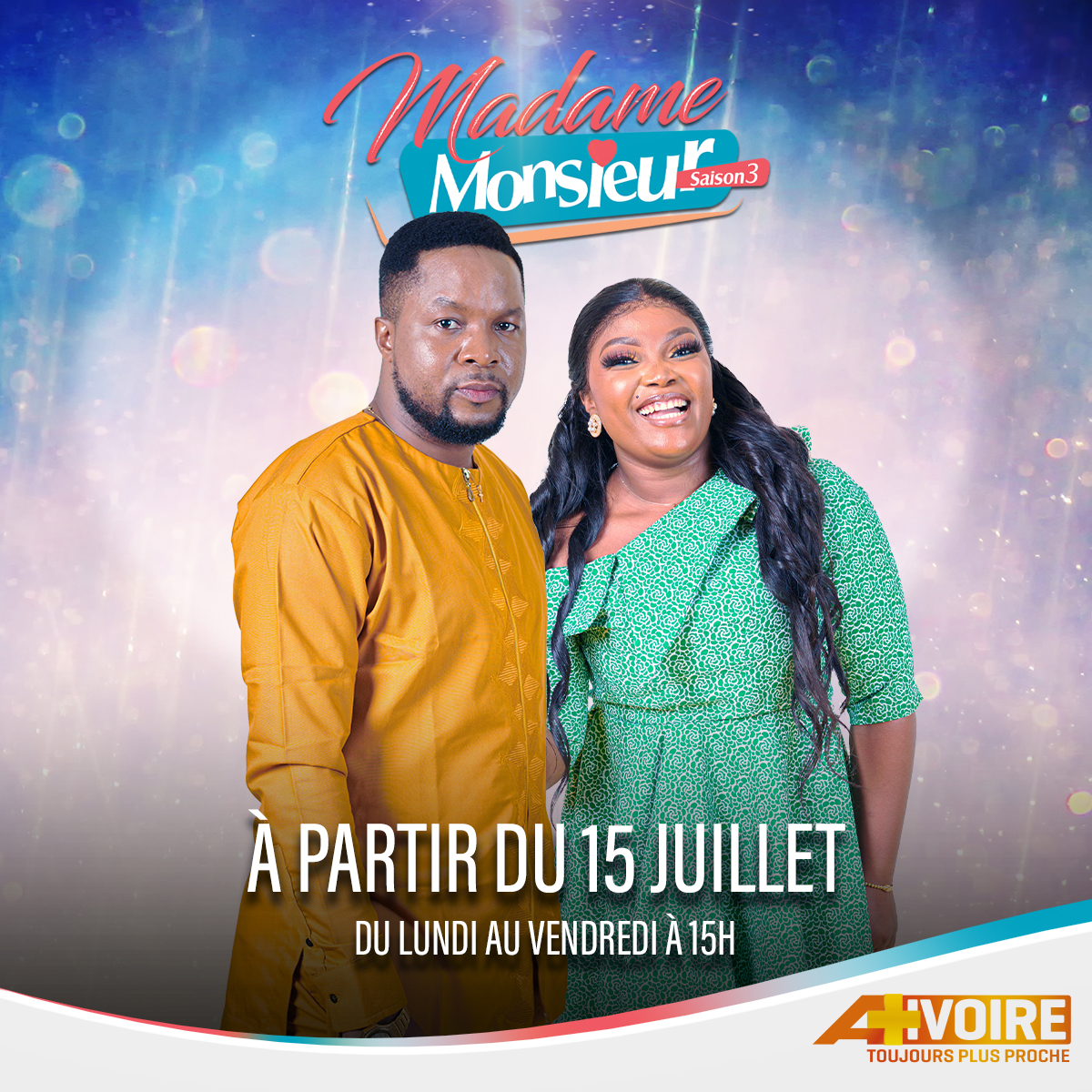 Bill et Sophie se sont séparés dans la saison 2.
Qu'est-ce qu'ils vous réservent dans la saison 3 ?
Ne manquez pas la saison 3 de votre série Madame…Monsieur à partir du 15 Juillet 2022 à 15H00 sur la chaine A+IVOIRE canal 205 des bouquets CANAL+
 #Madame_MonsieurS3 #MMS3