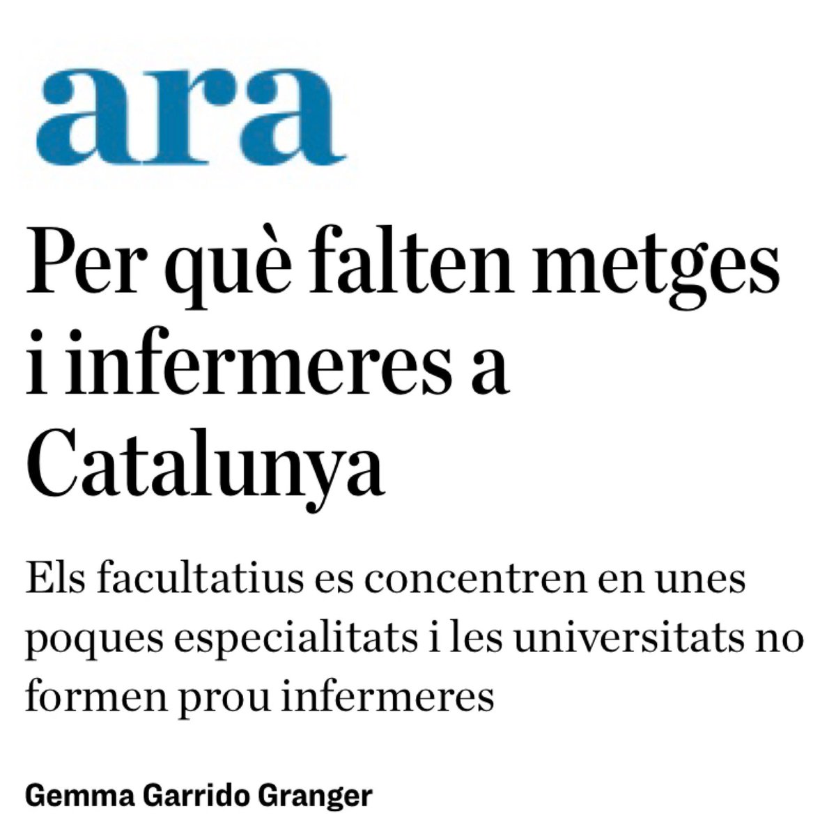 infermerescat's tweet photo. #veusInfermeres Paola Galbany, presidenta del COIB, sobre la manca d’infermeres i l’oferta de places universitàries: “les facultats no poden absorbir la demanda i triguem entre quatre i cinc anys a ‘fabricar’ infermeres”. @ARAdiari 

#InfermeresCCIIC

https://t.co/CbACGPcVPa https://t.co/cdbAd2WcEX