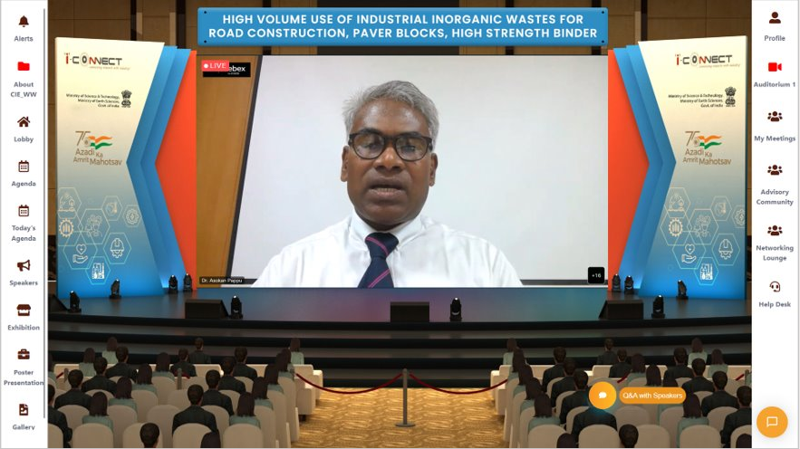 i_Connect75's tweet photo. Highlights from Today's #iconnect75 online event #2 - High volume use of Industrial inorganic wastes for Road construction, paver blocks, high strength binder.
#iconnect #AzadiKaAmritMahotsav #CSIR https://t.co/1H6zIyb5Ko
