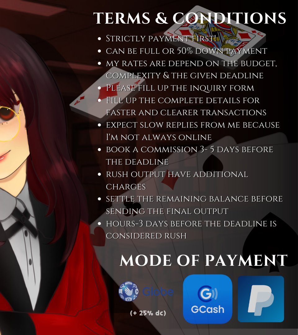 ⇢˚⋆ ✎ ˎˊ- :♣️: 掛け狂いましょう。! :: ꒱
need a writer? mazy is here to help you❤️
All my details are stated on my commsheet below
          ↓ ↓ ↓     ✧∘* ೃ ⋆｡˚.
dm me for inquiries ♣️ 
#mazyproofs for my legitimacy ♠️♦️
 ︶︶︶︶︶︶︶︶︶︶︶︶︶︶︶︶