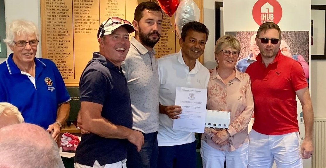 A huge thank you to <a href="/tenterdengolf/">Tenterden Golf Club</a> and the amazing players, TSH staff and volunteers that hosted a superb day in aid of Tenterden Social Hub. One of the winning teams shown below helped to raise over £2,500 for our charity. Your support was amazing #tenterden #Charity