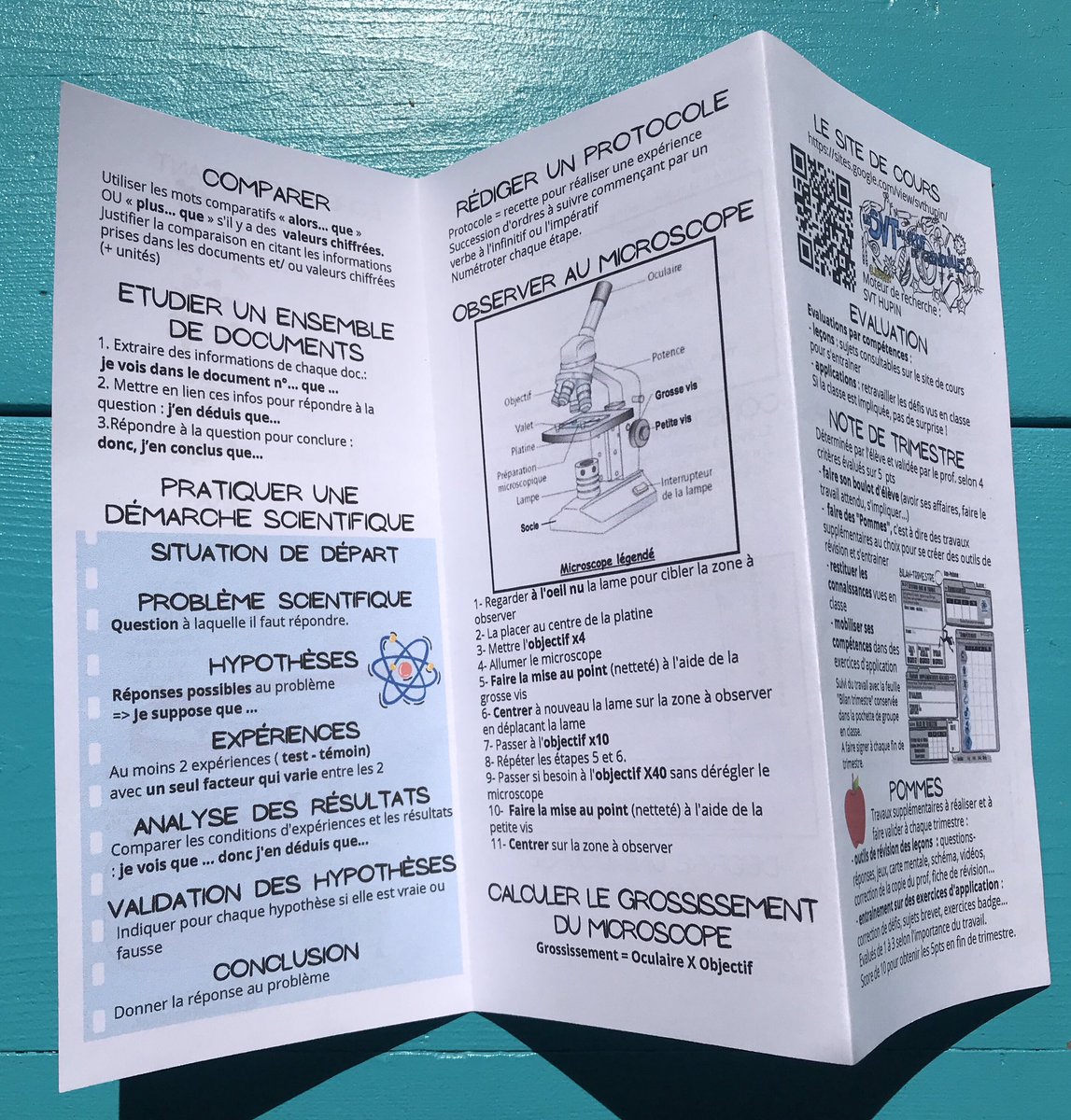 LGrenouilles's tweet image. Nouvelle version de la fiche de suivi permettant une co-évaluation et d’établir la note de trimestre - Mémento SVT (fonctionnement - conseils méthodo -  échelle de tps et d’espace) - Clg 4e et 3e