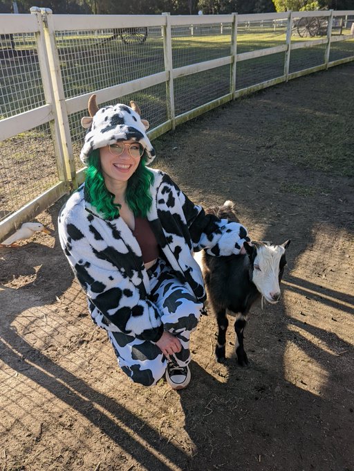 Went to a farm theme park and this photo is my favourite 😂 I match this lil goat and the duck is escaping