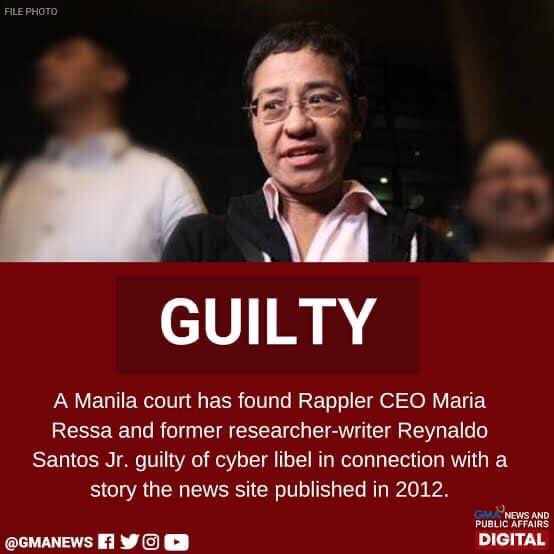 HoshiGinkono's tweet photo. @TimothyDSnyder @mariaressa Better read more why she had the cyber libel case and why she was convicted. The person who sued her is a private citizen. They published the libelous story in 2012, too much freedom to the point of ruining someone’s life. And now censorship? Which part? https://t.co/CrYoOToE1v