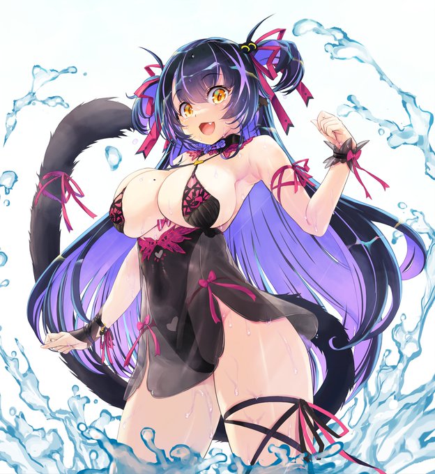 チャイナワンピース🩱

#くろいけもみみ
#けもあーと 