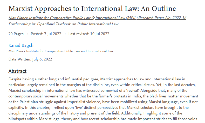 kanad_bagchi's tweet photo. Follow up on last week's intervention by @ntinatzouvala &amp; @pashukanist, here is my outline on 'Marxist Approaches to IL' primarily addressd to students, but might be useful for others too. I highlight 'five' distinct Marxist perspectives on IL &amp; the many blindspots which continue https://t.co/9aBLuI6fce