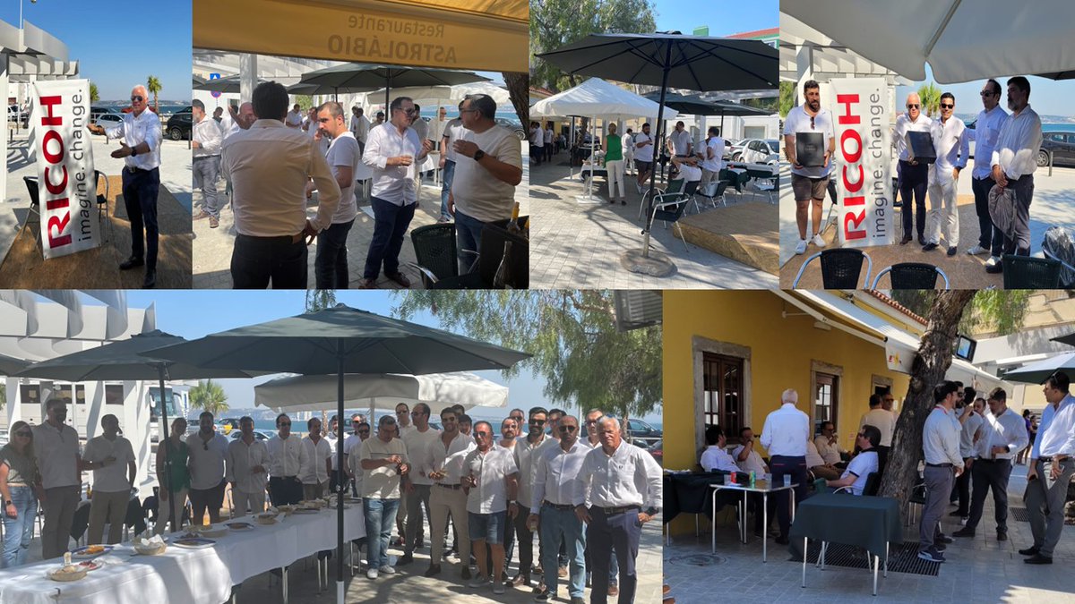 nunosomarques's tweet photo. July 8, 2022, RICOH Lisbon Sunset Party Astrolabio Restaurant, between the beautiful beaches of the Cascais coast. It was here that the RICOH family from Lisbon welcomed the summer. Food, drink, entertainment. A late afternoon by the sea, very lively and very hot. https://t.co/hZ5apz8uv5