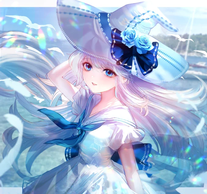 「 海辺の魔女 」wip
Seaside witch

#イラスト  #illustration  #夏 #海 