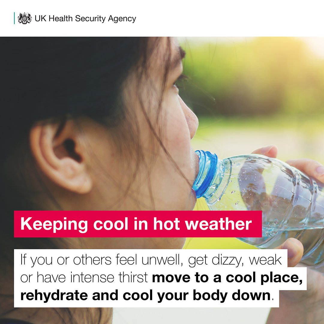 Make sure you drink plenty of fluids to stay hydrated during this hot weather. Stay #WeatherAware