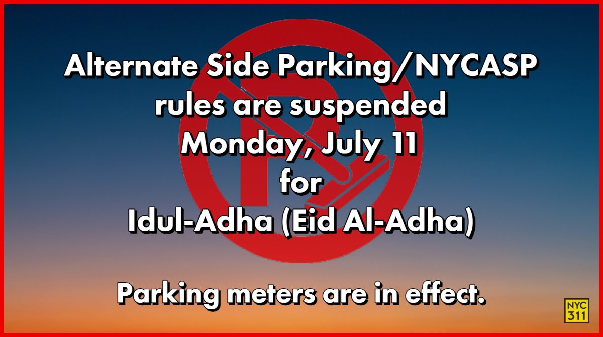 New York City 311 on Twitter "NYCASP/Street Cleaning/Alternate Side
