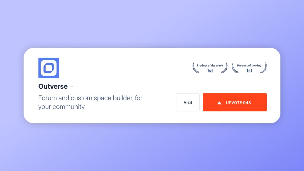 It's official – @outverse_ was #1 Product of the Week on @ProductHunt 🤩