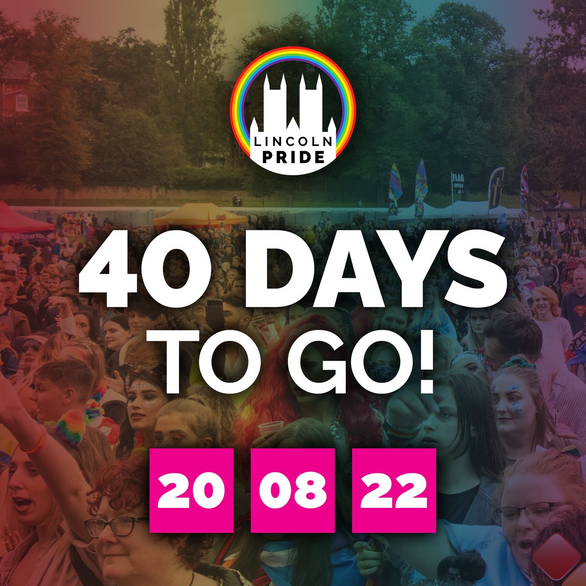 ❤️🧡💛 40 DAYS TO GO! 💚💙💜

We have some very exciting announcements coming very soon! 🏳️‍🌈🎙️

🏳️‍🌈 Lincoln Pride 2022
️‍📅 20th August 2022
📍 Tentercroft Street Car Park, Lincoln, LN5 5DB