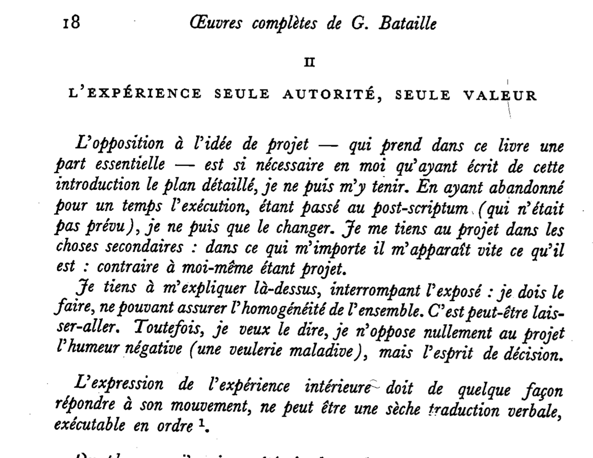 LorenzaOrlando's tweet photo. Starting again, from covers too. 
#georgebataille 

#bataille 1946  #towhom... 
On philosophy and the scream of the impossible
&amp;
#innerexperience,  ch II
on the opposition to the concept of #project (so dear to me, the opposition!)

@acidhorizonpod  galeotto https://t.co/GL7VsoQq36
