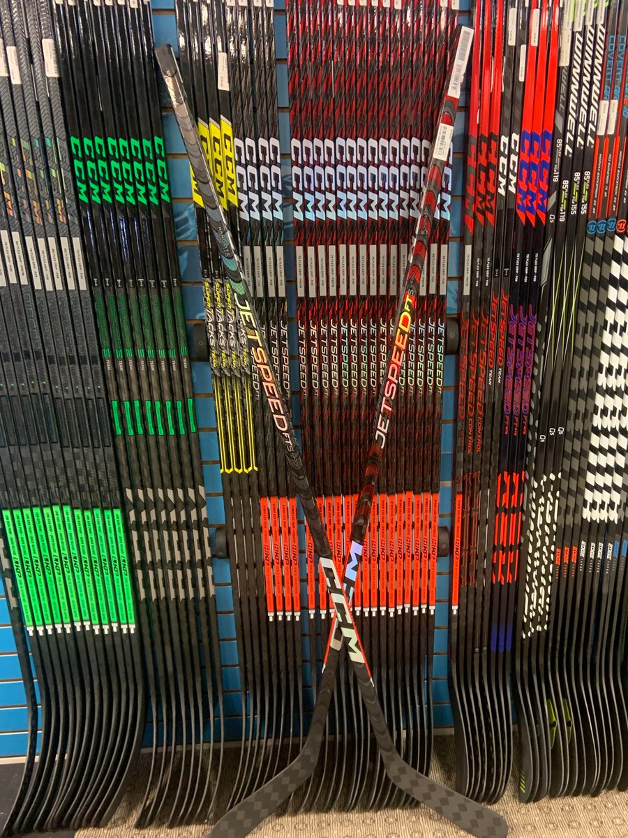 Full inventory of @CCMHockey JetSpeed FT5 Pro Sticks in stock and waiting for you @DynamikSports. #jetspeed #pucklife 🏒🏒
