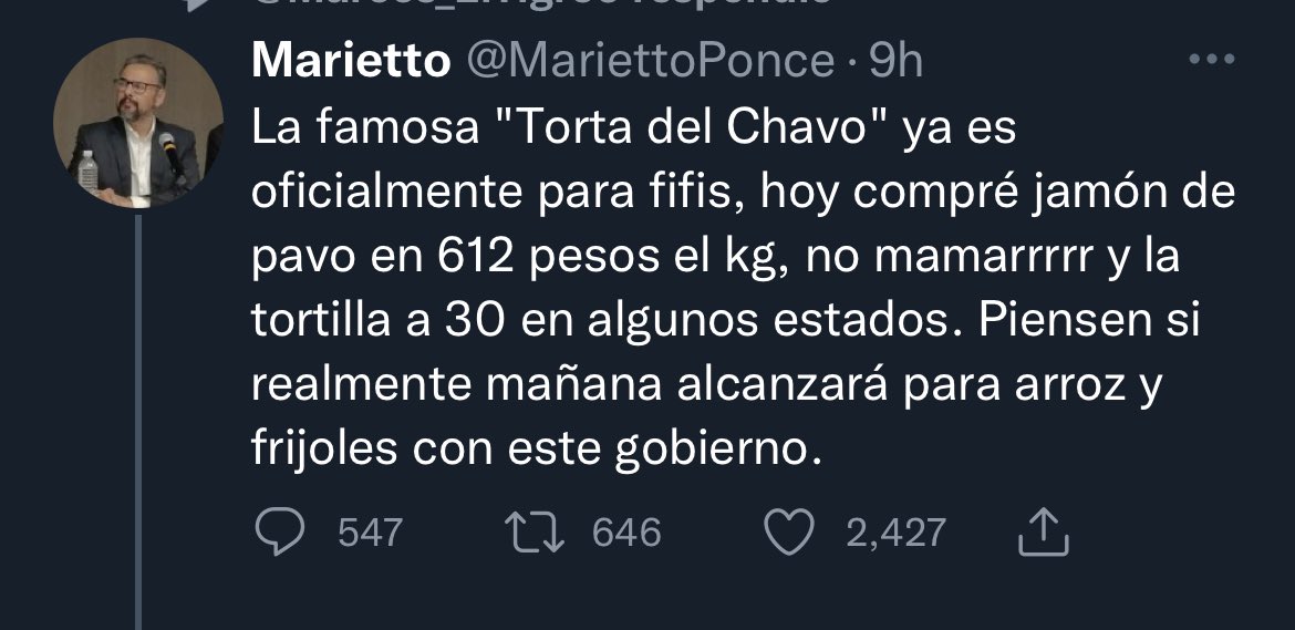 AndreyGMaya's tweet photo. Es por eso que @MariettoPonce compra jamón de segunda mano… https://t.co/3fOnx8Q2dr