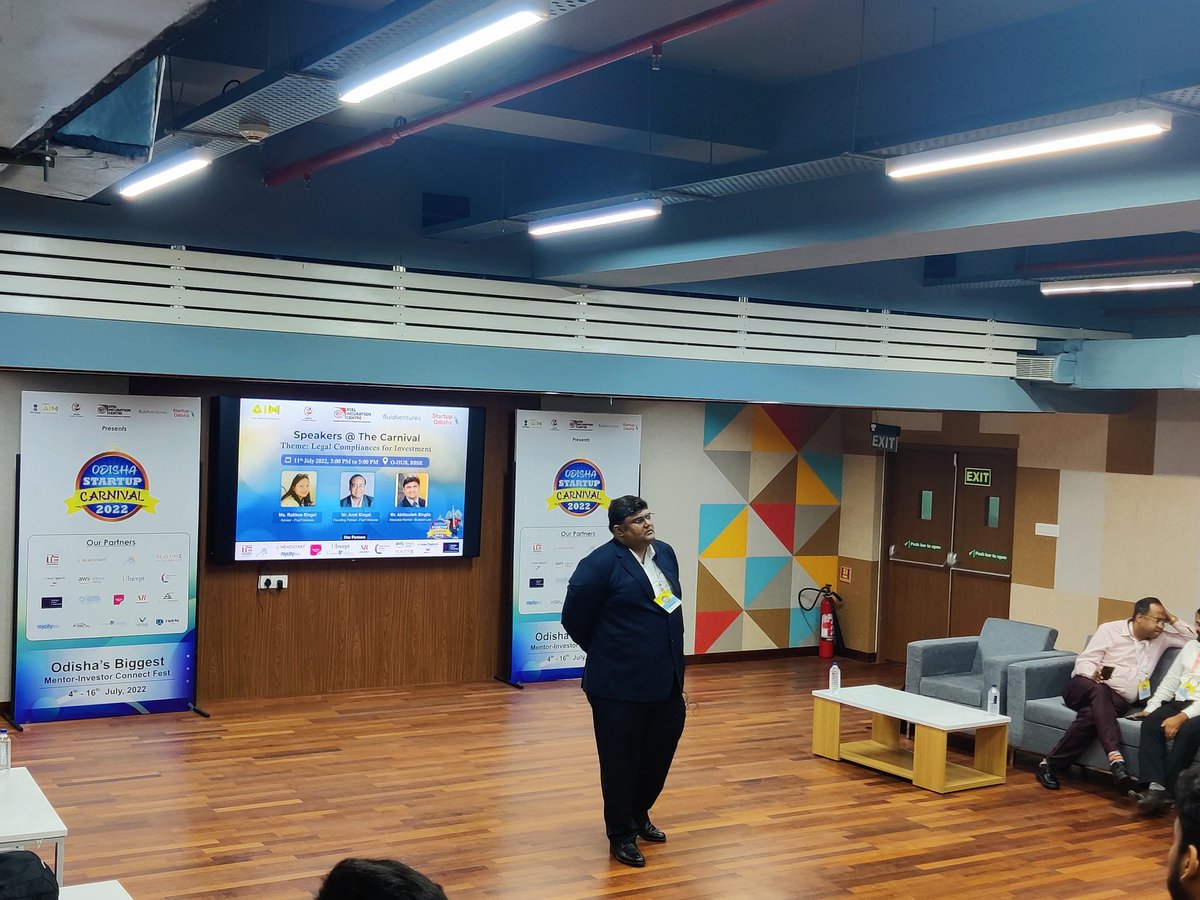 startup_odisha's tweet image. 2nd week of Odisha Startup Carnival kicks off at O-Hub! It was a great session with Mr. Abhishek Singlla, Associate Partner, Burgeon Law who spoke about the legal compliances for investments. 

#OSC2022 #startupodisha #carnival #startupcarnival