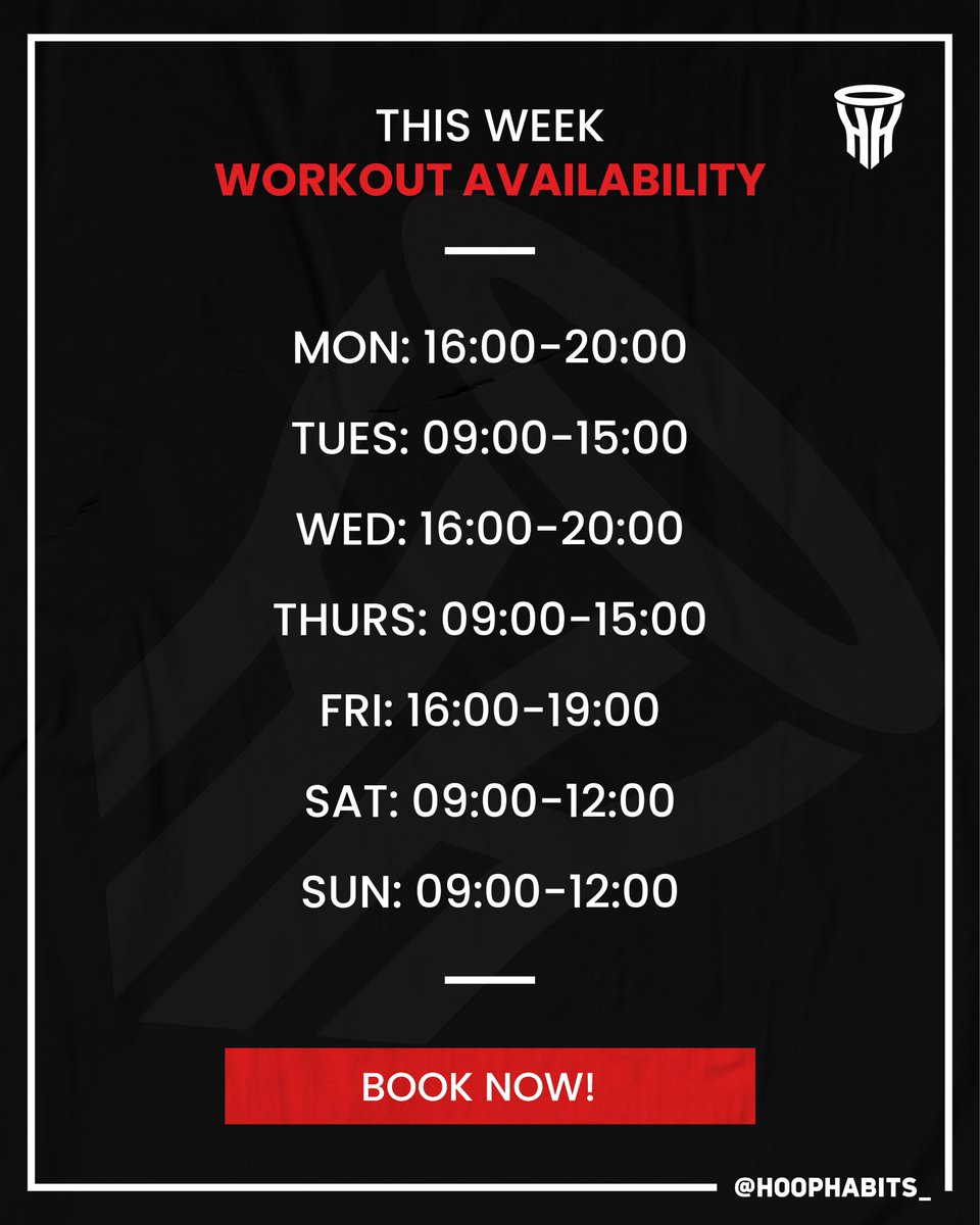 It’s time to get on court with us! Book yourself in for an individual, paired or group workout! Bookings are available via our new website hoophabits.co.uk/book 👌🏼🏀