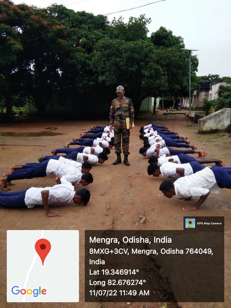 *11 Jul 2022*
13(O) Bn NCC Nabarangpur has enrolled  24 new cadets in Govt SSD High School, Patraput, District Nabarangpur.