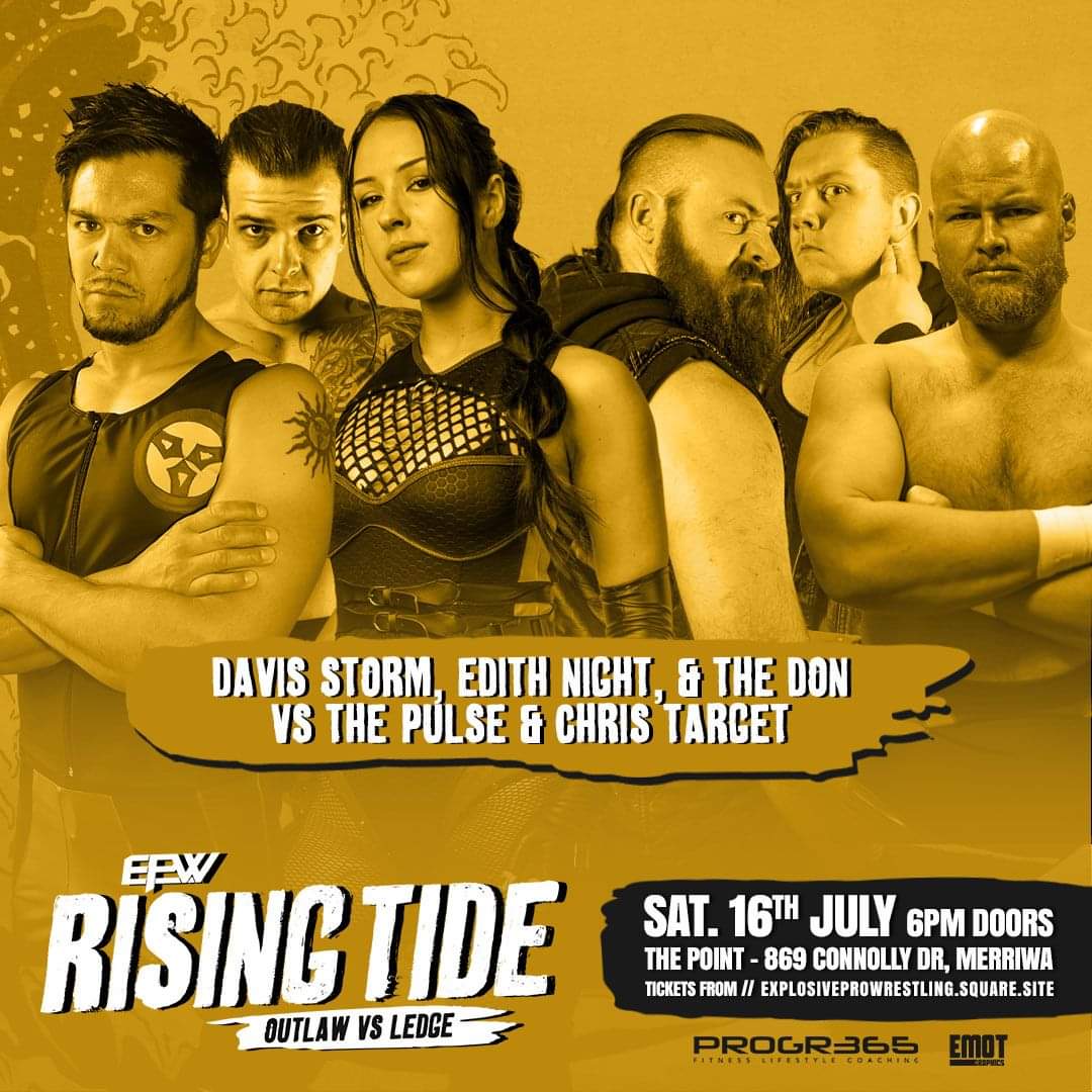 EPWPerth's tweet image. This match is all about pride as @EPWDavisStorm , @DonMorleone and @EdithNight set to defend the honour of @EPWPerth against the @SHWAPerth trio of @Jarradslate , @TheFelixYoung and @Target_Tour 

Who will prevail next Saturday? Get your tix now!

Tix: explosiveprowrestling.square.site