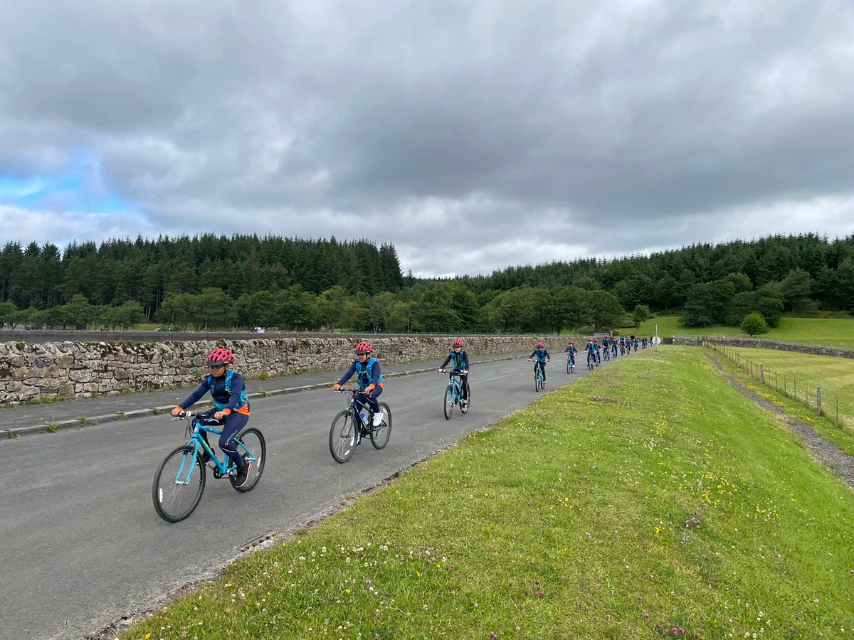 We are extremely proud of the pupils that cycled @visitkielder on Friday. They overcame monstrous climbs, high temperatures and swarms of midges. Thanks to everyone that made it possible @SCHOOLSNE @PE_SportService @bike4healthorg @Start_Fitness @The_Cycle_Hub