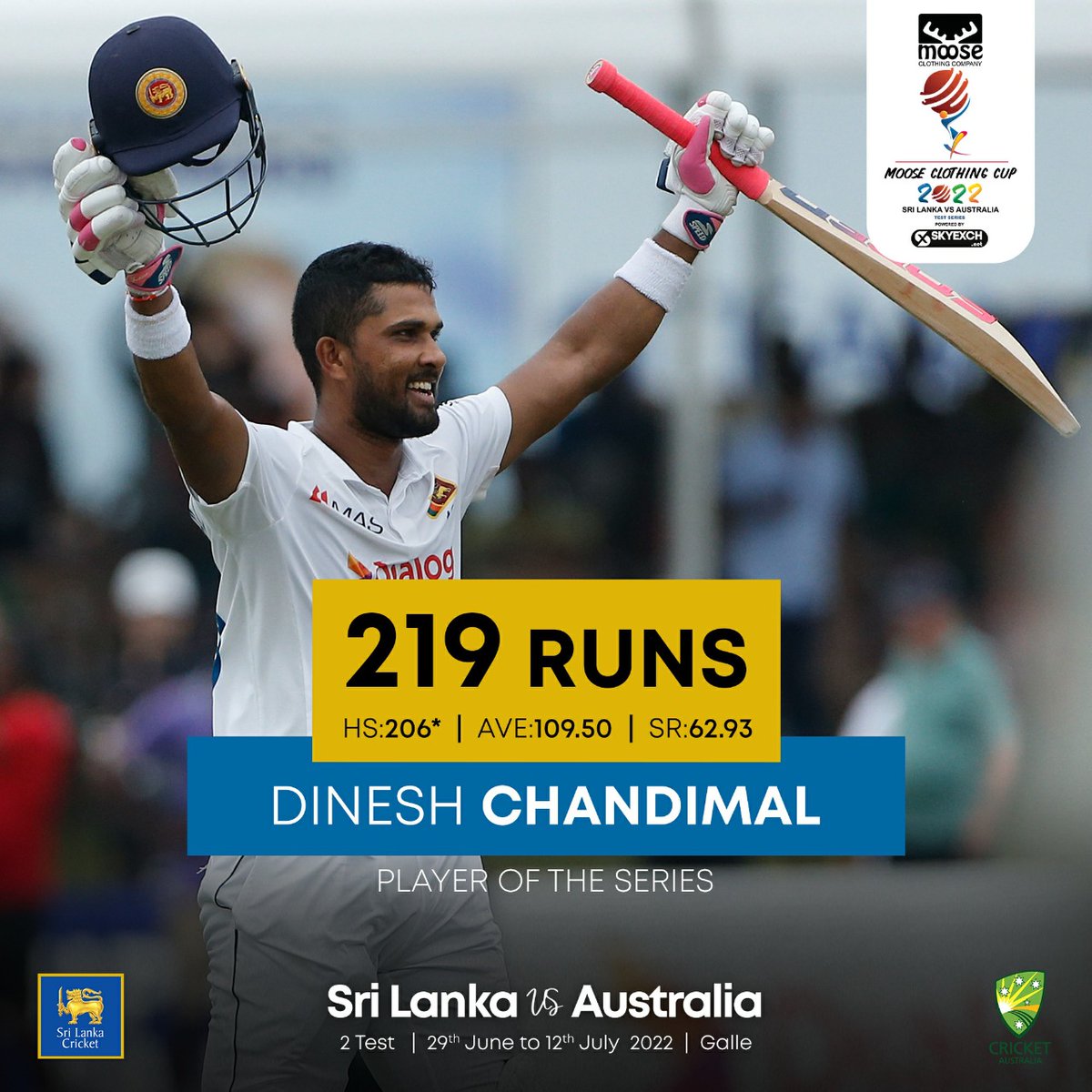 For his brilliant performance, Dinesh Chandimal has been named the Player of the Series 👏

#SLvAUS