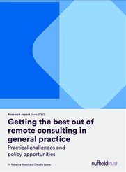 KateNHSBucks's tweet photo. #NuffieldTrust  Getting the best out of remote consulting in #generalpractice. Practical challenges and policy opportunities https://t.co/1hv7cgK7QT 
@bucksccgs @MarkHowcutt https://t.co/CZUb3ZJKtv