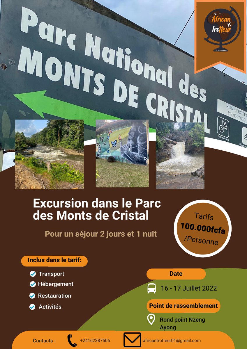 Nouvelle semaine, nouvelle destination📍

Ce week end, découvrez le Parc National des Monts de Cristal🌳

Réservation : 062387506