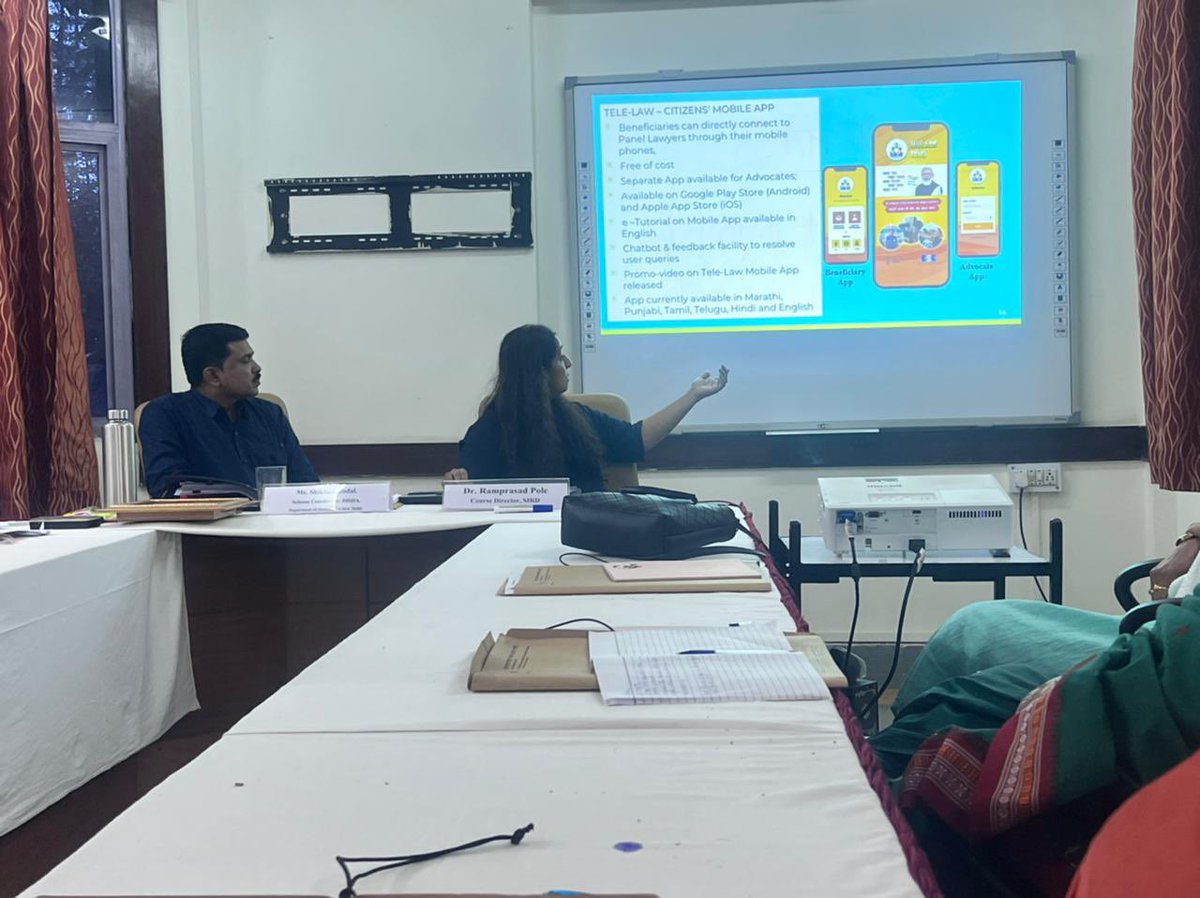 'Training Needs Assessment' workshop organised for Master Trainers  by YASHADA, SIRD (Pune) from 7th-9th July. The MTs will work to capacitate Vidhi Doots in  Aspirational Districts of #Maharashtra. YASHADA is implementing the project under DoJ's Pan India #LegalLiteracy Program.