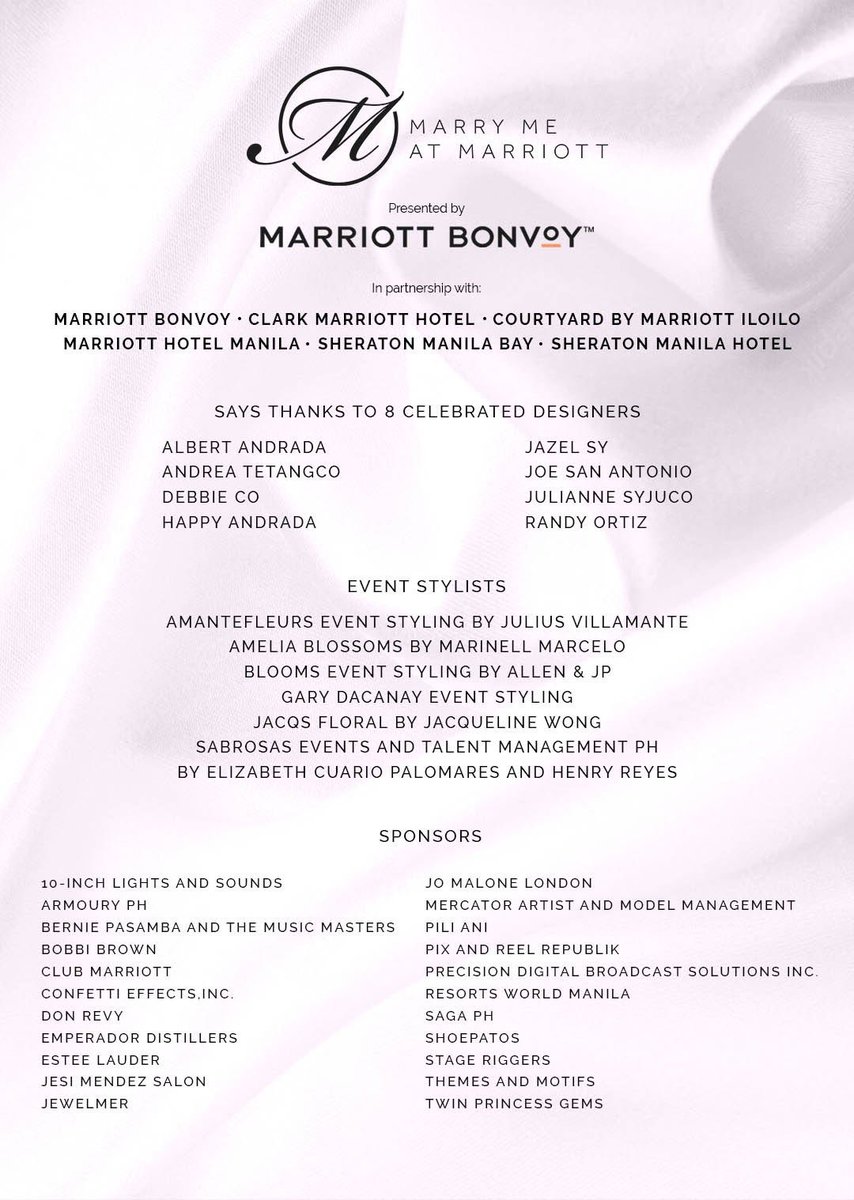 #MarryMeatMarriott could not have been possible without your support. Thank you for making this event a #MarriottMoment

#MarriottBonvoy