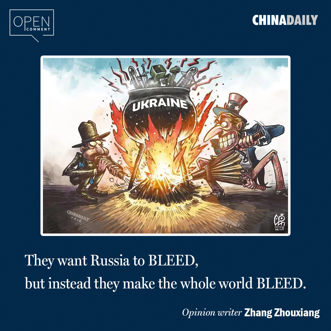 ChinaDaily's tweet photo. #OpenComment
US politicians call their #inflation a #PutinTax.
However, they themselves pushed for the #Ukraine war to go on.
They want Russia to BLEED,
but instead they make the whole world BLEED. https://t.co/KxyqPcCpG8