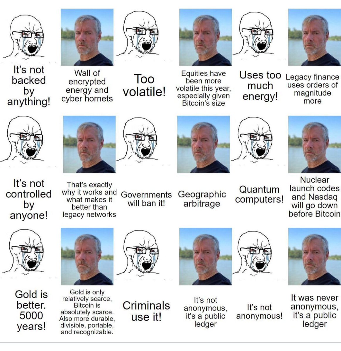 maxkeiser's tweet photo. Answer all #Bitcoin FUD with a handy @saylor cheat sheet. 👍 https://t.co/NdVUBxYMWk