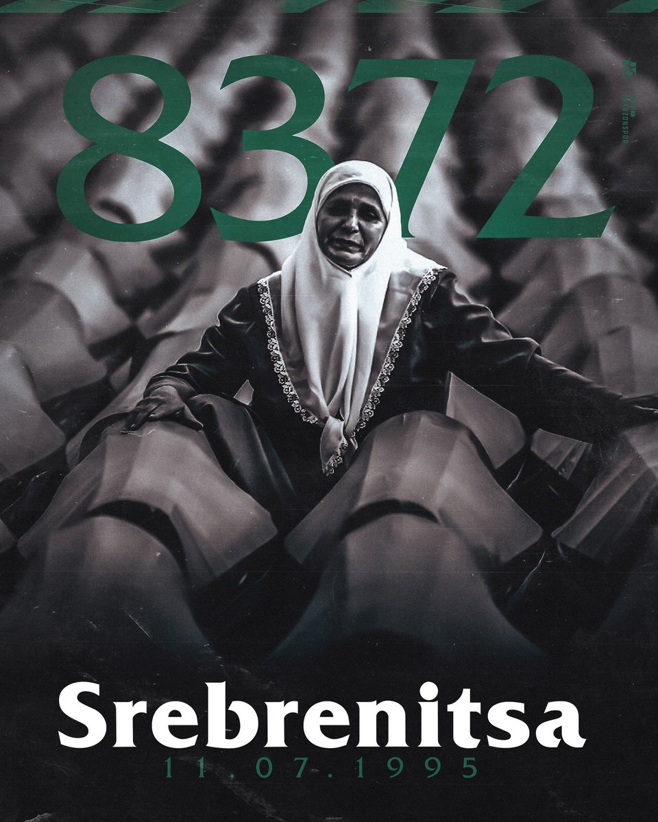 'Şunu unutma evlat. Batı hiç bir zaman uygar olmamıştır!' #Aliyaİzzetbegoviç 27 yıl oldu... Dünyanın gözleri önünde, #BM’nin koruması altında olan binlerce #Boşnak vahşice katledildi ve soykırıma uğradı. #Srebrenitsa şehitlerimize Allah'tan Rahmet diliyoruz. Unutmayacağız.