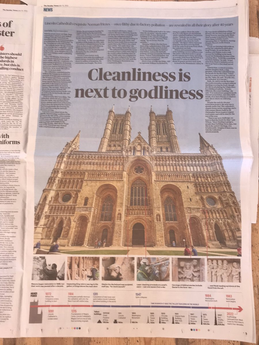 JaneCowan9's tweet photo. Delighted that Lincoln made page 3 of the Sunday Times yesterday. Here’s to the works team of the last 30+ years - we got there in the end! https://t.co/hZLsGWebtT