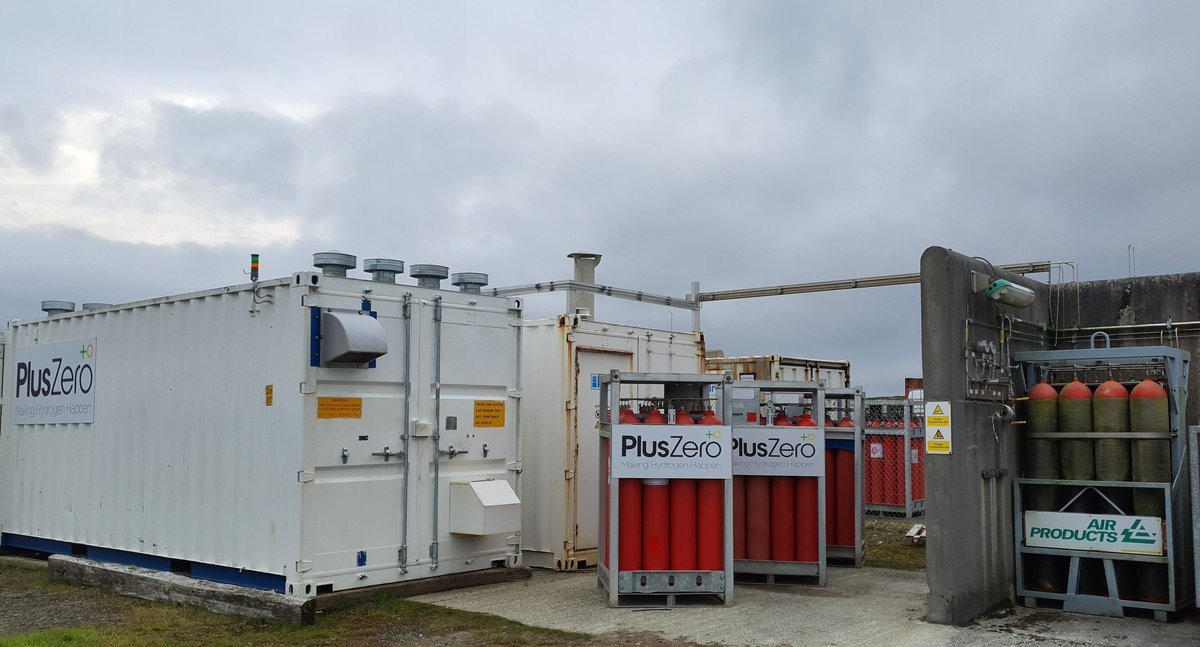 Getting <a href="/PlusZeroEnergy/">PlusZero +0</a>'s  MCPs filled with #GreenHydrogen ready to #CleanPower the Island Stage at  <a href="/HebCelt/">HebCelt</a> music festival this week.  Unfortunately we're not basking in the same sunshine as the rest of UK but at least it's not raining ! 😀