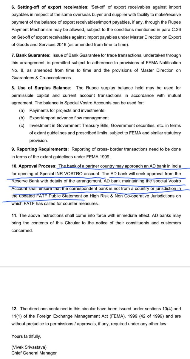 LakshmanSagar2's tweet photo. Like we discussed, Indian Central bank finalised guidelines for international trade settlement in Indian Rupees using Vostro account (Russian bank opens account in Indian bank).
"Exchange rate may be market-determined"
I repeat, #RupeeRuble is a go!
🇮🇳🇷🇺
https://t.co/TxEXrfbYMy https://t.co/10HqzhpNtu