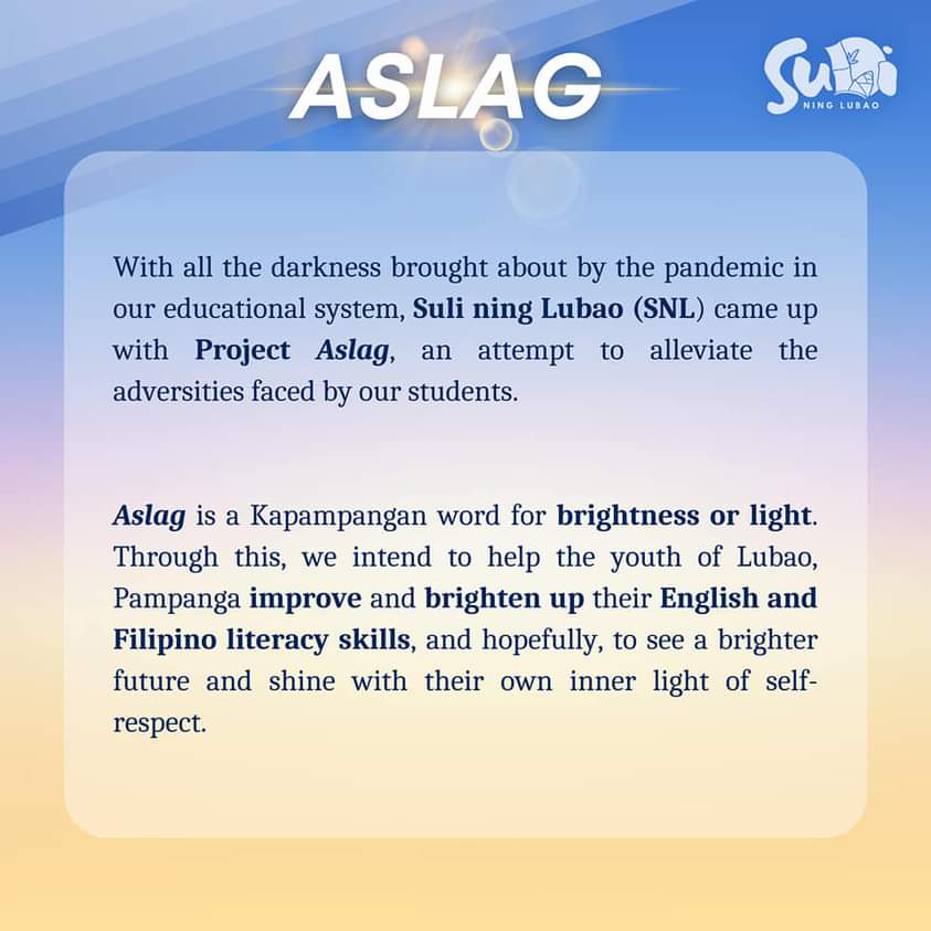 anachroniSam's tweet photo. Hi again, our org SULI NING LUBAO (formerly Lubao for LeniKiko) is asking for assistance for our newest project, ASLAG. 

Further details here:
https://t.co/axDaoeRbMi https://t.co/ZHxzf8taHe