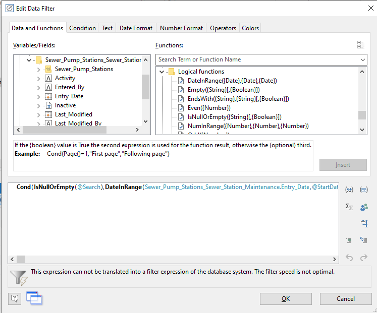 DatJot's tweet image. #Cartegraph Advance Report Function #Cond( ):
The Cond(Boolean, &quot;If True&quot;, &quot;If False&quot;) is like Excel&apos;s IF() function. The function is used as a condition statement, hence the name Cond.
#Code #DataAnalytics #DataScience #gischat #data 
#ComputerScience #GIS #gis #Engineering