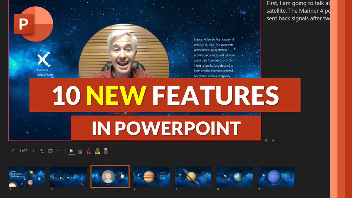 mtholfsen's tweet photo. A tutorial video on the top 10 NEW features in PowerPoint 📽️ These include updates to PC, Mac and web. 

✅ Cameo in PPT Live
✅ Edit Slide Notes
✅ Captions for Embedded videos
✅ Cameo in PPT Mac
➕ Lots more

YouTube 📺 https://t.co/l6SQoFFGRV

#edtech #MIEExpert #MicrosoftEDU https://t.co/wGskxuznNZ